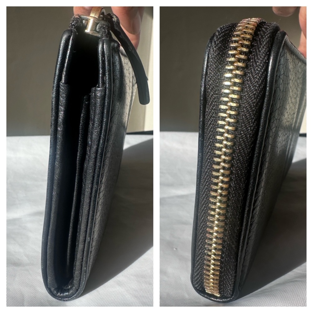 GUCCI Pebbled Leather Zip Around Wallet Black 332747 - Picture 6 of 11